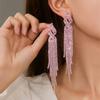 Pendientes de Borla de Diamantes Completos Brillantes de Lujo DINGKA para Mujer - Joyería de Tachuelas de Personalidad Exagerada