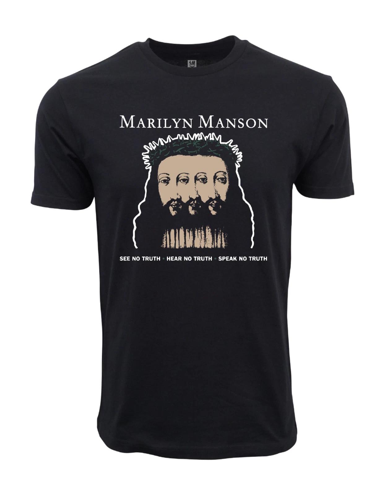 Unisex Adult Casual Graphic Marilyn Manson Graphic T shirt T-Shirt S