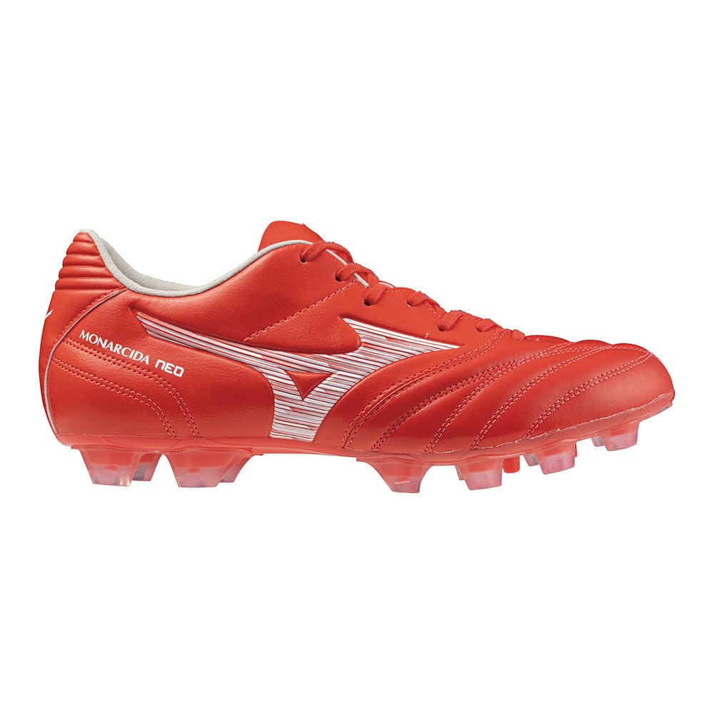 Mizuno Monarcida NEO 3 SW KL Soccer Club Red x Size 4E Cleats, Football, Wide, Lightweight, White, 27.0 cm,
