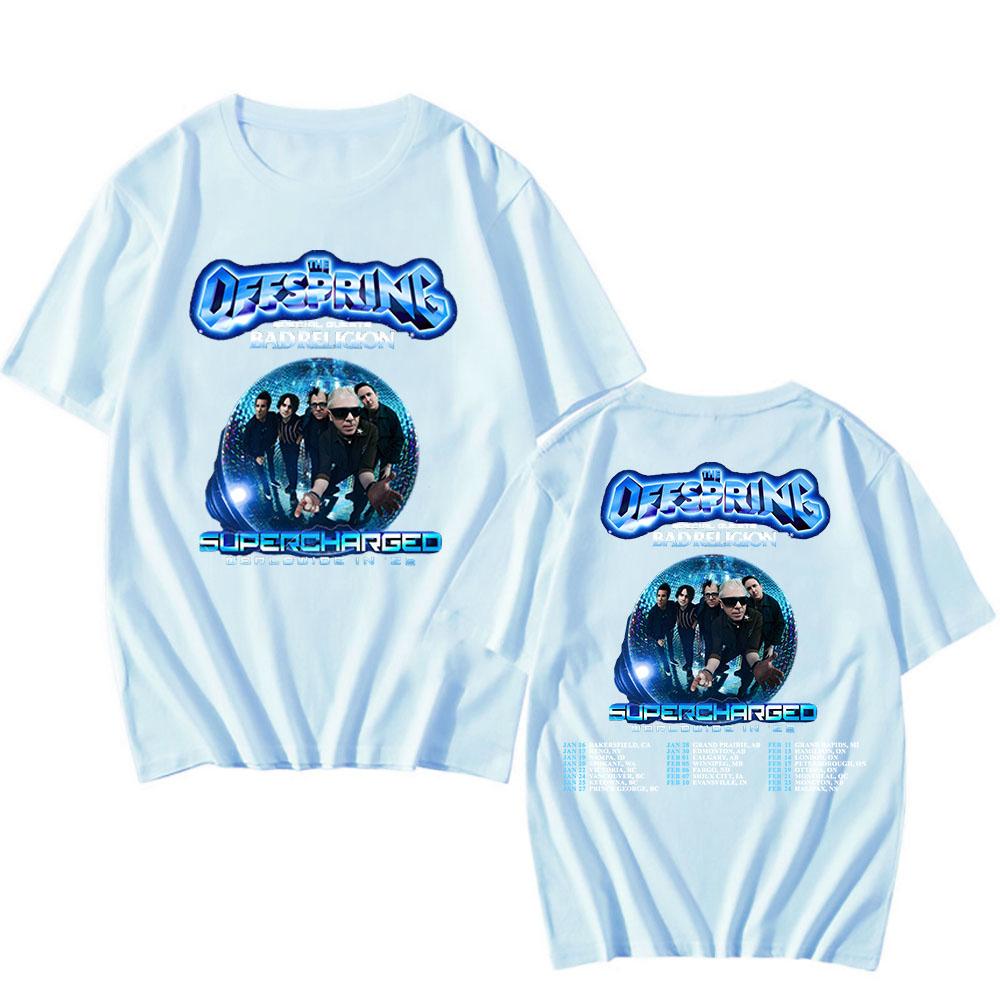 The Offspring SUPERCHARGE Worldwide in 2026 Tour Tshirts Cotton Short Sleeve Casual T-shirt Graphic Printing Clothing