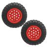 55mm2.2in RC Truck Tires with Screw Aluminium Alloy Rubber AntiSkid for WPL D12 110(Red R )