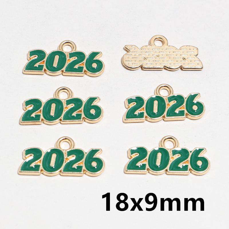 20pcs Enamel Fish Year Number 2026 Charms Pendant DIY Jewelry Making Craft Accessories for Earrings Necklace Bracelet Keychains