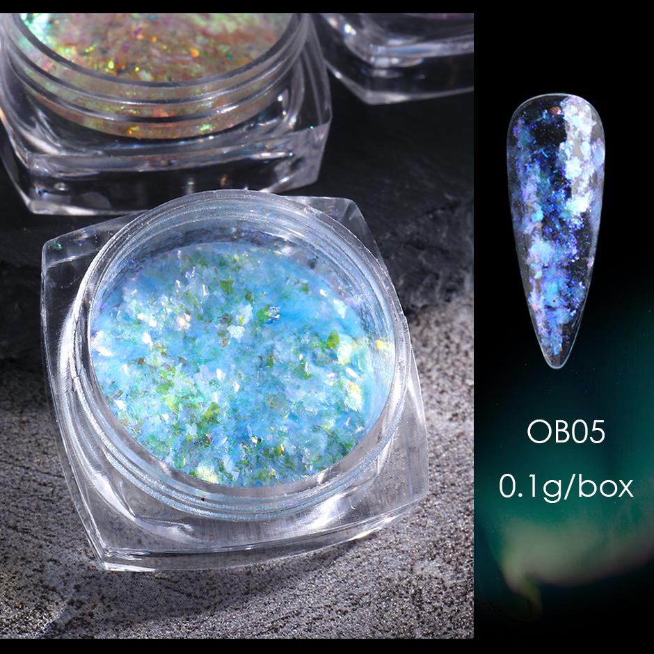 1 Box Aurora Opal Flakes Glittter Nail Sequins Sparkly Paillettes Nail Art Decoraiton