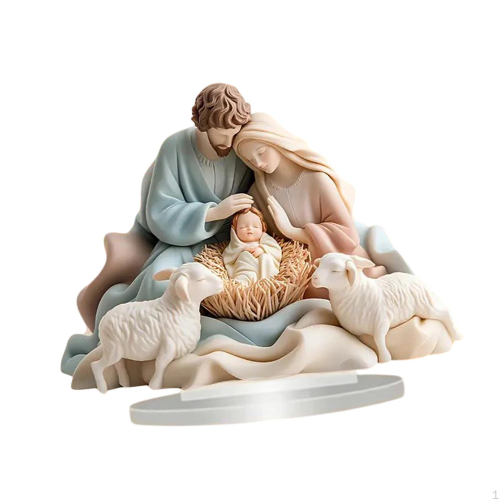 

2D Иисус Святой Фигура Украшения Акриловый Настольный Знак Художественное Произведение Коллекционирование Праздничный Плоский Рабочий Стол Colorful Holy Family