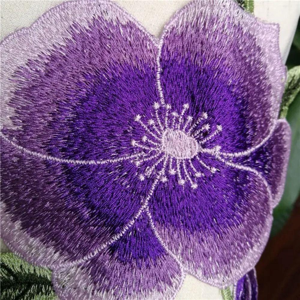 DIY Embroidered Flowers Trims Peony Design Ribbon Edge Appliques DIY Trimmings