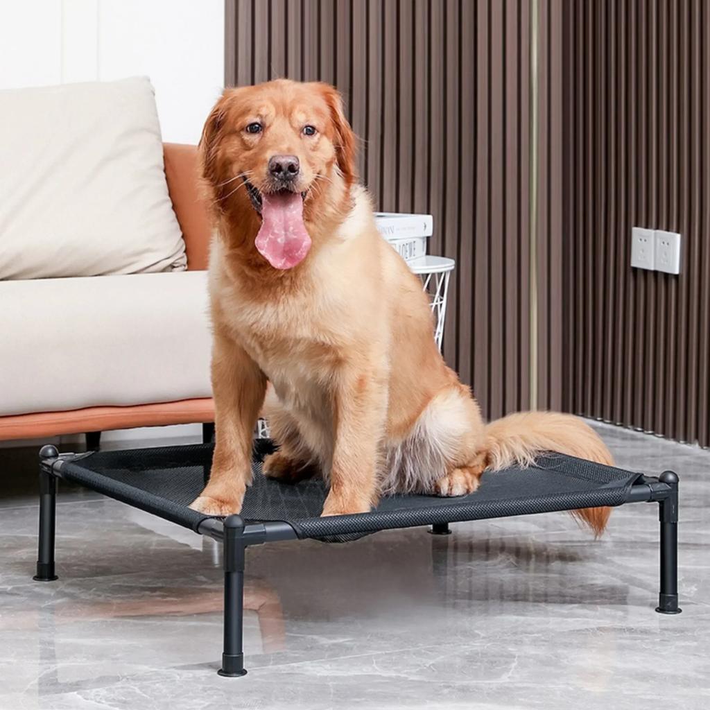 Elevated Dog Bed - Portable Folding Pet Camping Bed, Breathable Washable Cat House, Four Seasons Puppy Kennel for Indoor Outdoor