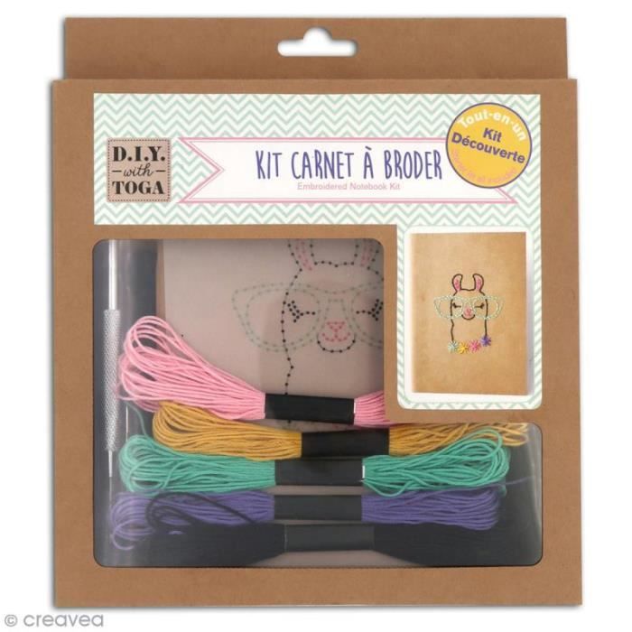 Embroidery Notebook Kit - TOGA - Lamaa - Kraft - 13 X 18 Cm - Mixed
