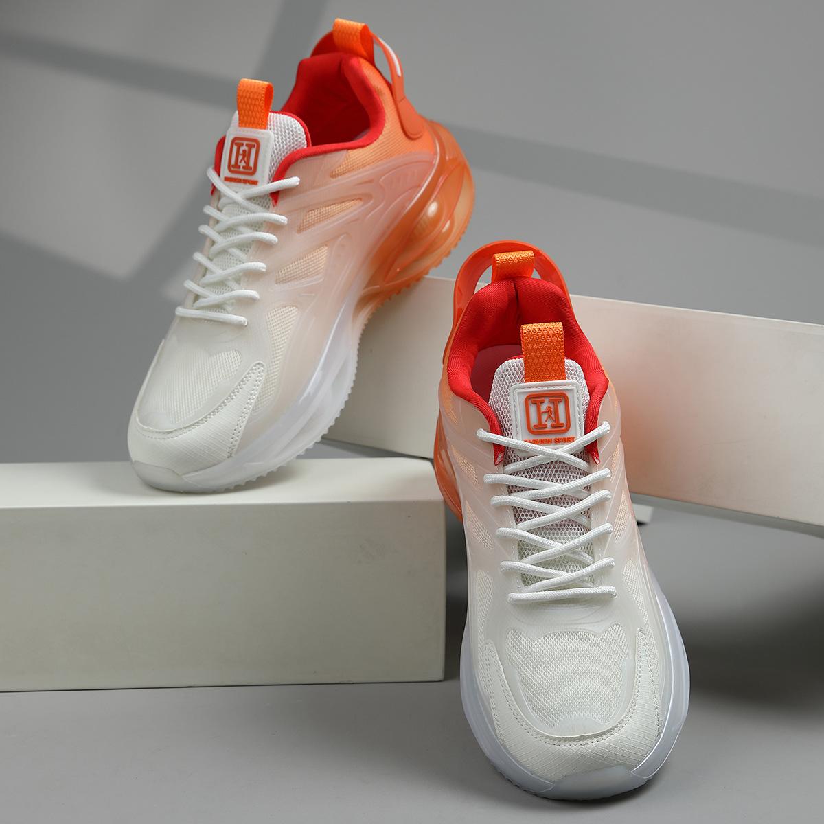 

New men s shoes fashion color matching sports versatile breathable height increase comfortable inner trend running shoes 46