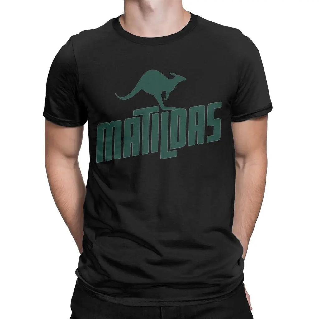 Matildas Kangaroo T-Shirts Men Australia Womens Soccer Unique Pure Cotton Tee Shirt Crewneck Short Sleeve T Shirt Summer Clothes