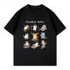 Fitness Cat Tshirt New Cute Cartoon Print Shortsleeved Unisexs And Unisexs Retro Tshirt Loose Fit For Slimming Effect
