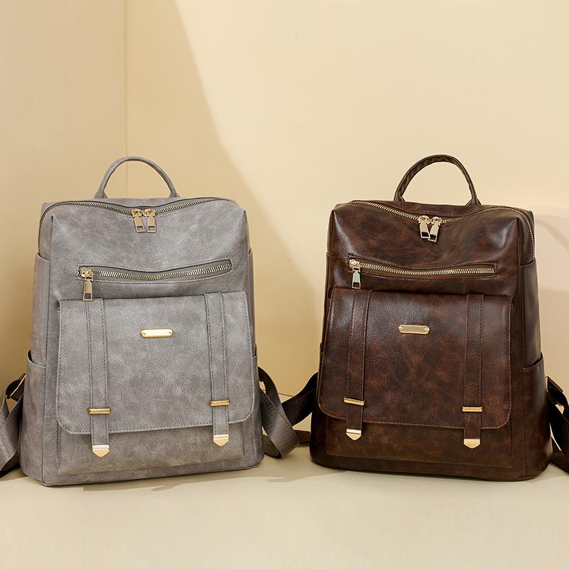 PU Rucksack Retro Großer Fassungsvermögen Rucksack Damen Reisetasche