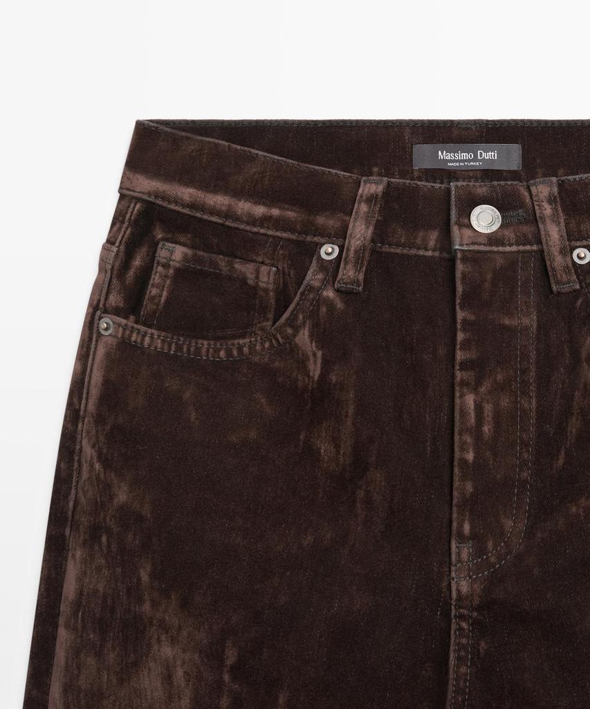 Masimodutti High-Waisted Flock Bootcut Jeans