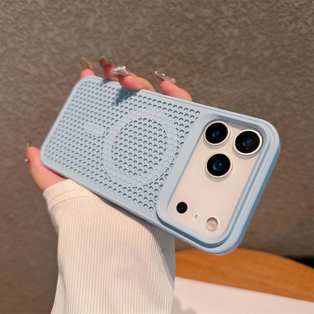 Wärmeableitendes Mesh für Magsafe Wireless Charging Case für iPhone 17 16 15 14 Plus 13 12 Pro Max 17 Air Atmungsaktive Hartschale