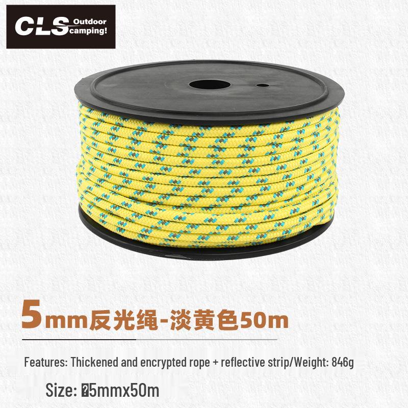 Outdoor Tent Accessory: 10M Reflective Rope, 5mm Thick, Ground Pegs, Windproof Guyline, Clothesline, Awning