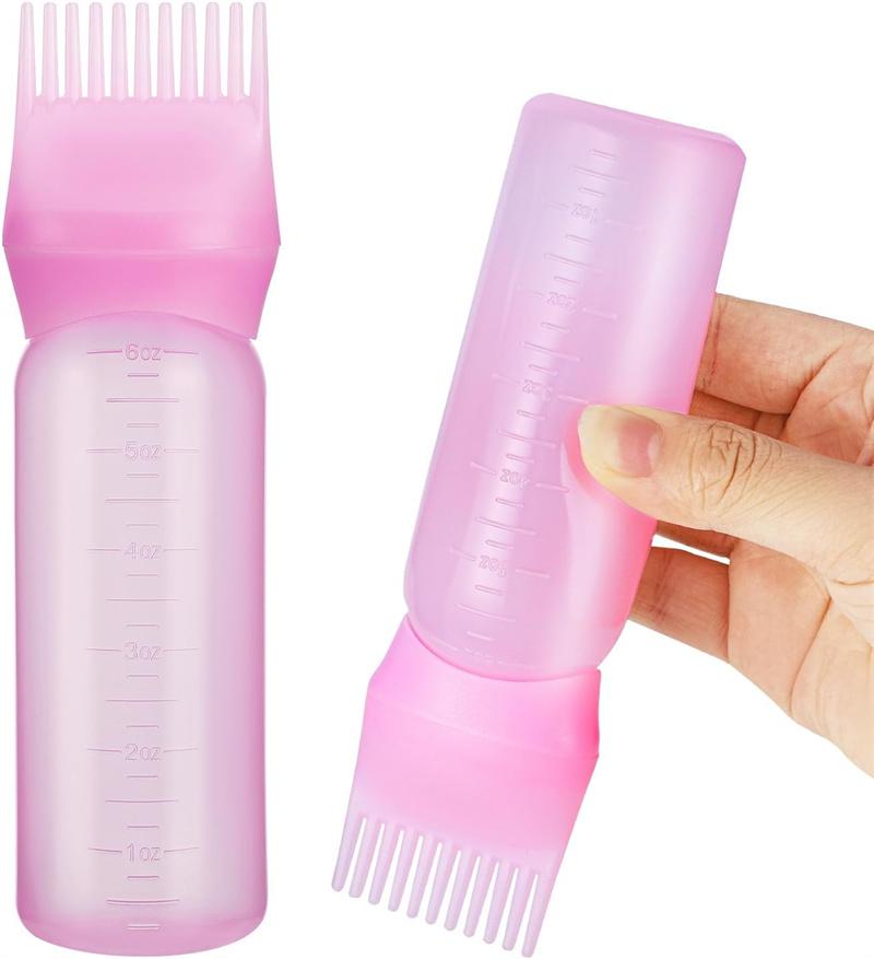 BEPAN 2pcs Hair Root Comb Applicator Bottle120ml Professional Hairdressing Dyeing Comb Bottle Barbershop Hairdresser Coloring Supplies