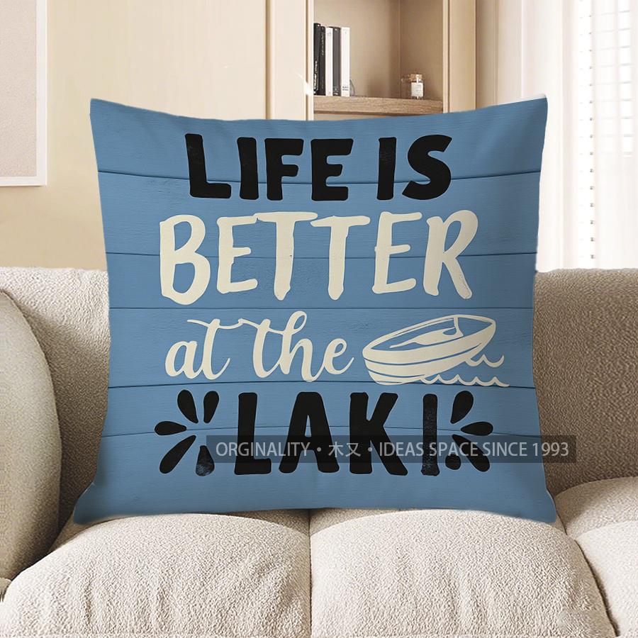 Home Decor Take Me to the Lake Decorative Throw Pillow Pattern Cushion Cover Suitable for Sofa Bedroom Car Pillow Cover