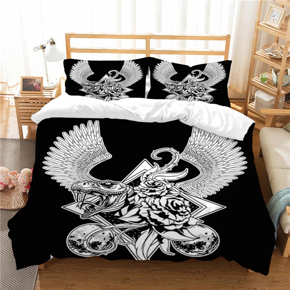 3D Skull Printing Duvet Cover Set Cartoon Bedding Set Highend Pillowcase Children Bedding Suit Single Size Double Size Bed Cover