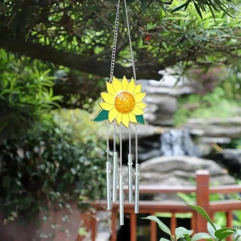 

1 Pcs Sunflowerendant Window Windchimes Hanging Ornaments Home Outdoor Yard Garden Simple and Elegant Beautiful Decoration Wind Chimes