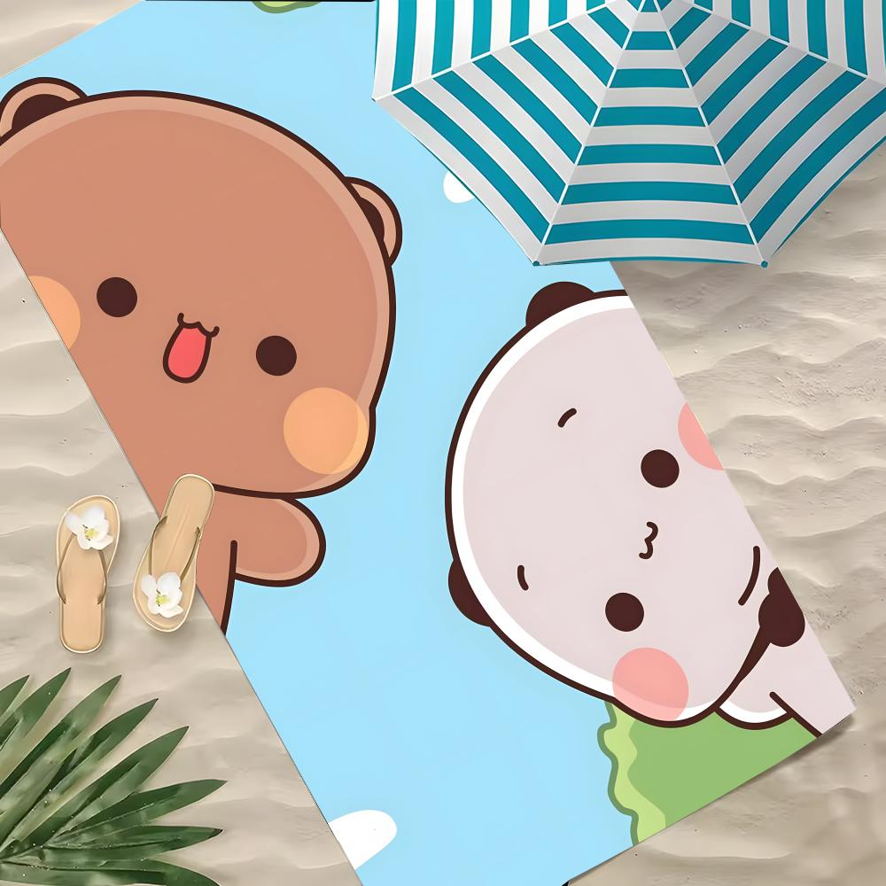 Anime Bubu Dudu Towel Polyester Beach Towel Quick Dry Sand Free Bath Towel For Summer Pool Travel Vacation