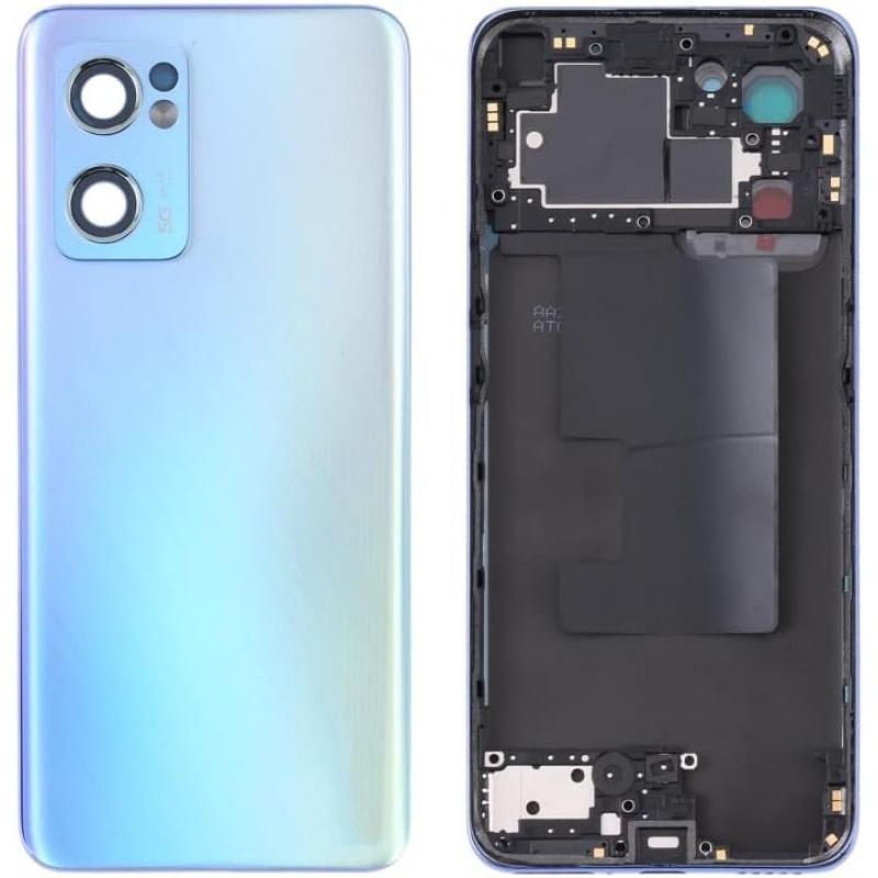 For Oppo Reno7 5G CPH2371 Battery Back Cover with Middle Frame (Blue)