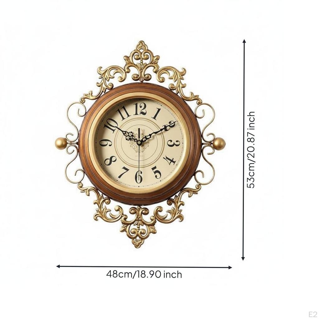 Ornate European Wall Clock Read Vintage Black S
