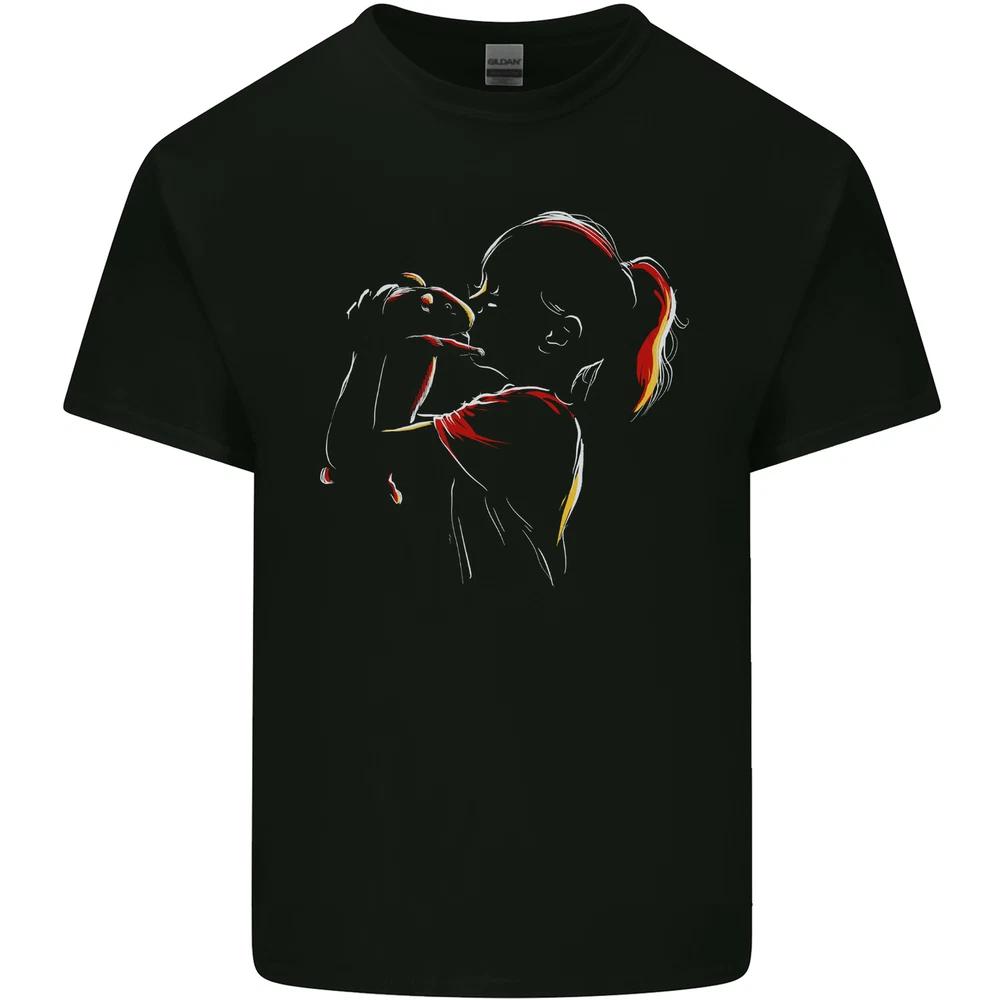 A Girl With Her Guinea Pig Unisexs Light Cotton TShirt S