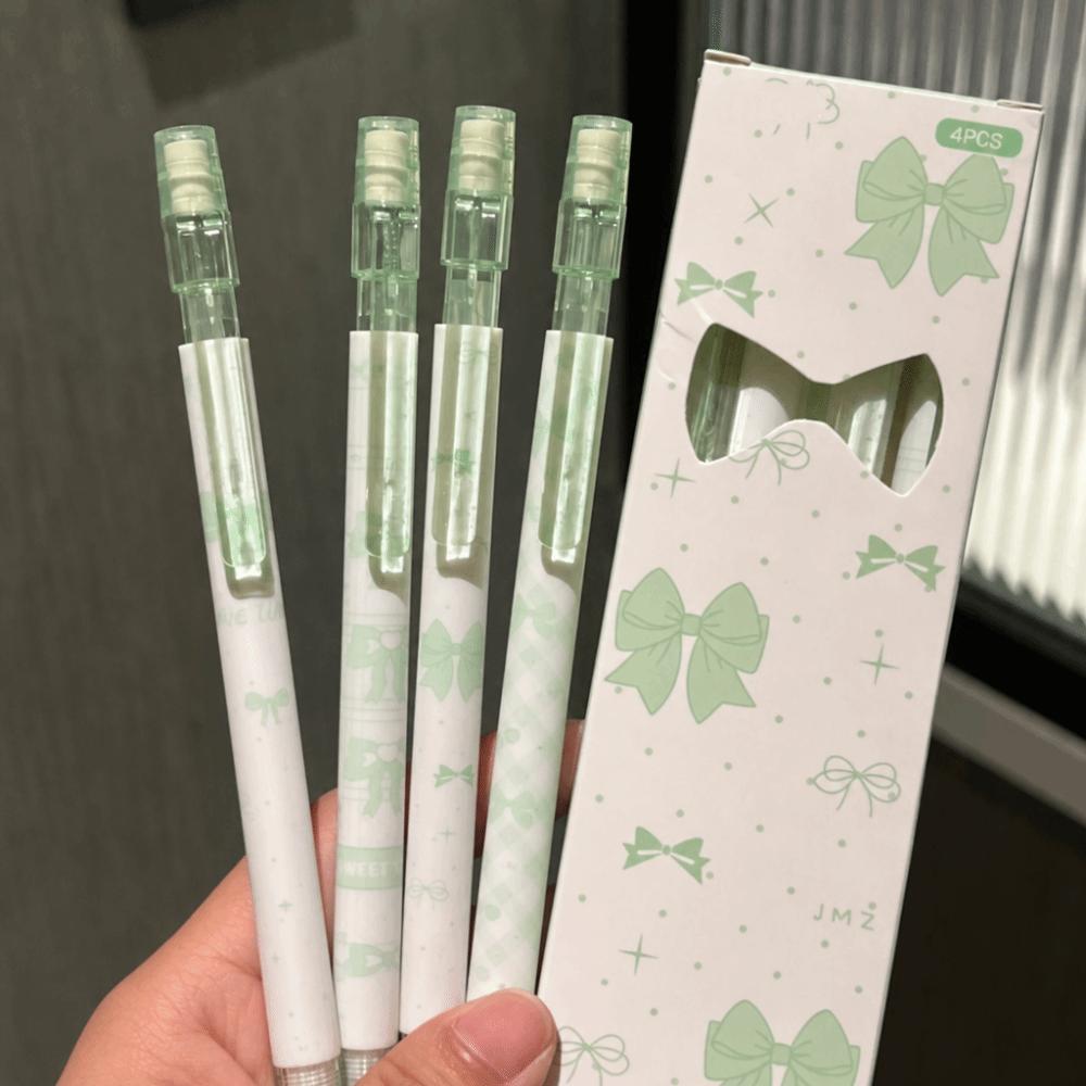 4PCS/Set Bow Series 2B Pencils with Eraser Top Writing Pencils Kawaii Automatic Pencils Gift