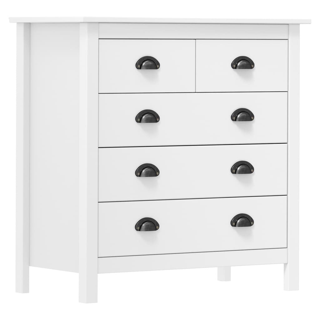 vidaXL Sideboard Hill Weiß 79x40x80 cm Massivholz Kiefer