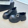 The thick-soled muffin increases the height of the small leather shoes, and the women's British style 2025 autumn new popular loafers are single shoe