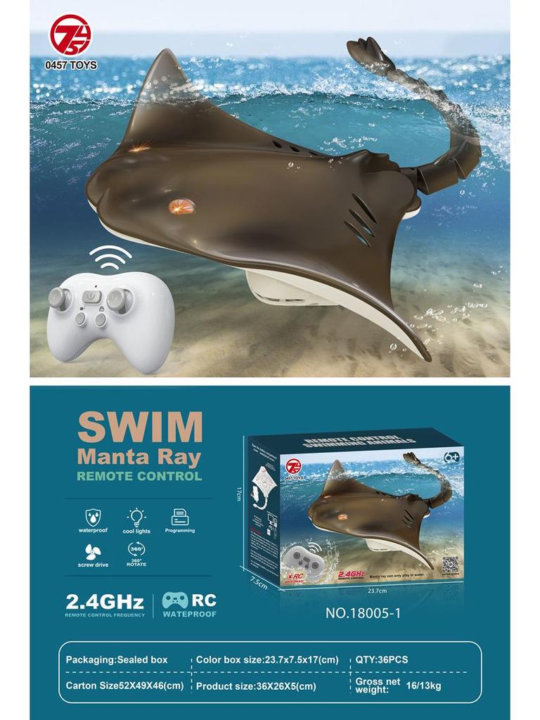 2.4G Remote Control Electric Shark Toy - Wireless Charging Water Toy for Kids
