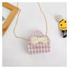 Childrens Cartoon Pattern Pu Shoulder Bag With Artificial Pearl Bow And Flower Decoration For Daily Casual Wear
