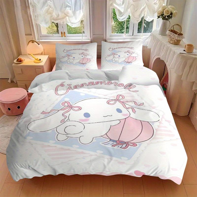 3pcs Lantern Cinnamoroll Ideas Bedding Set - 1 Soft Quilt Cover + 2 Pillowcases, Machine Washable - Suitable for All Seasons, Perfect Gift F