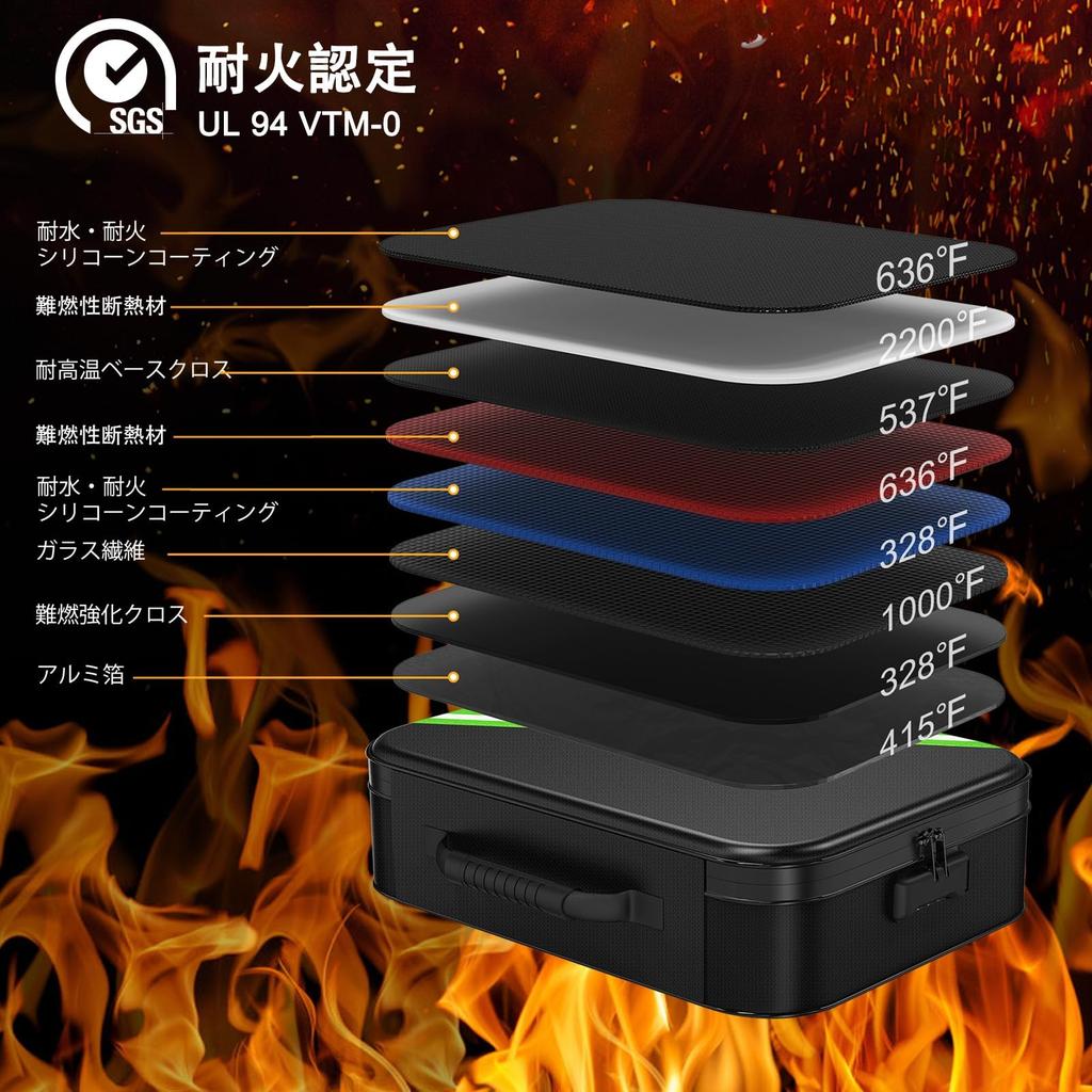 Noiposi Feuerfeste Isolierte Feuerfeste 36 x 27 x Wasserdichte und Feuerfeste Dokumentenbox mit Feuerfester Aufbewahrungsbox für Heimdokumente und Akten