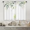 2pcs Fresh Eucalyptus Leaf Curtains: Suitable for Kitchen / Daily Use, Minimalist Style, Rod-Pocket