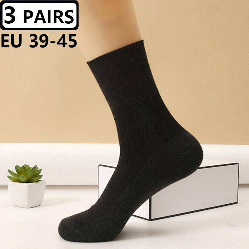 3 Pairs/lot Men's Large Socks Plus Big Size EU48,49,50 All-match Casual Business Anti-Odor Men Socks Sox Meias Calcetines Hombre