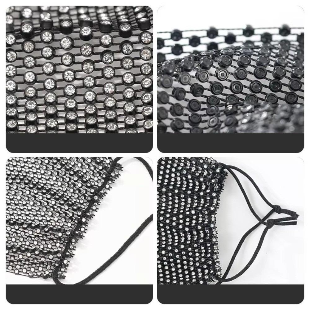 Sexy Face Covering Sparkling Rhinestone Nightclub Music Festival Party Costume Face Mask Women