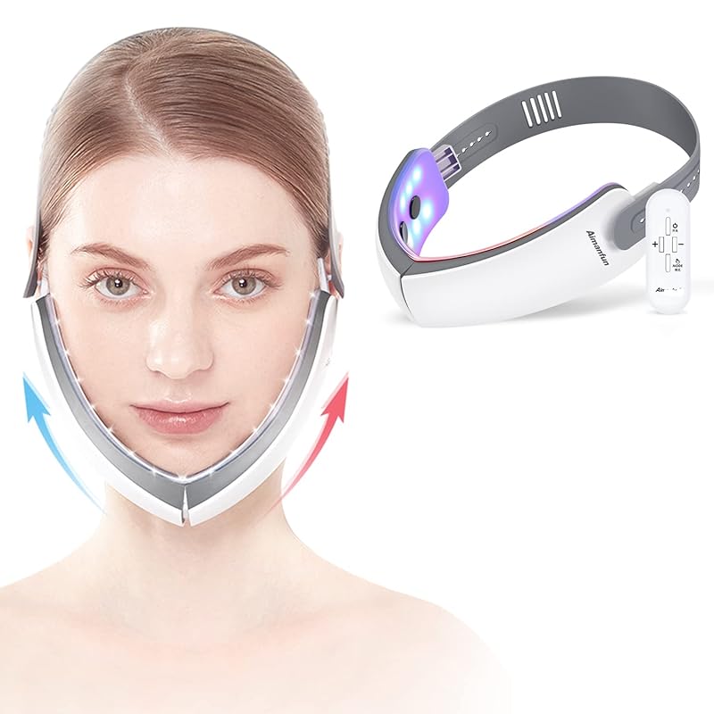 

Facial beauty device face belt EMS face home beauty salon Equipped with 2 light LEDs remote control operation 3 modes stage level USB rechargeable