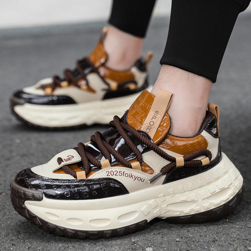 Platform Men's Shoes Four Seasons New Tire Sole Running Sports Shoes Youth Trendy Brand Versatile Dad Trendy Shoes Increase In Height
