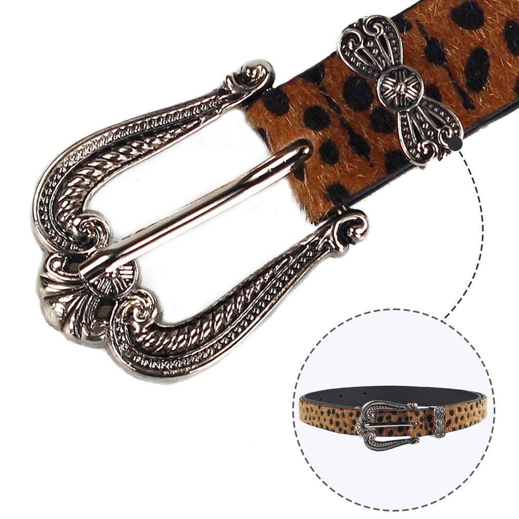 Unique Waist Belt Leopard Print Chain for Cowboy Cowgirl Stylish Hot Buckle Retro Hot Buckle Waist Chain Belt