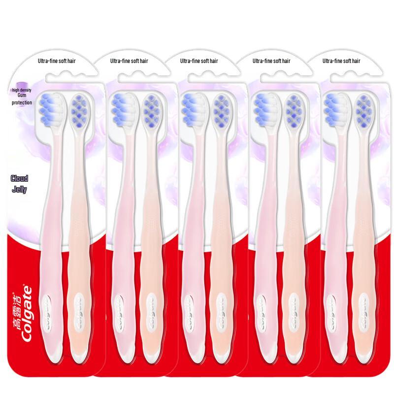 Colgate Cloud-Feel Jelly Velvet Cushion Toothbrush, Soft Bristles (10-Pack)