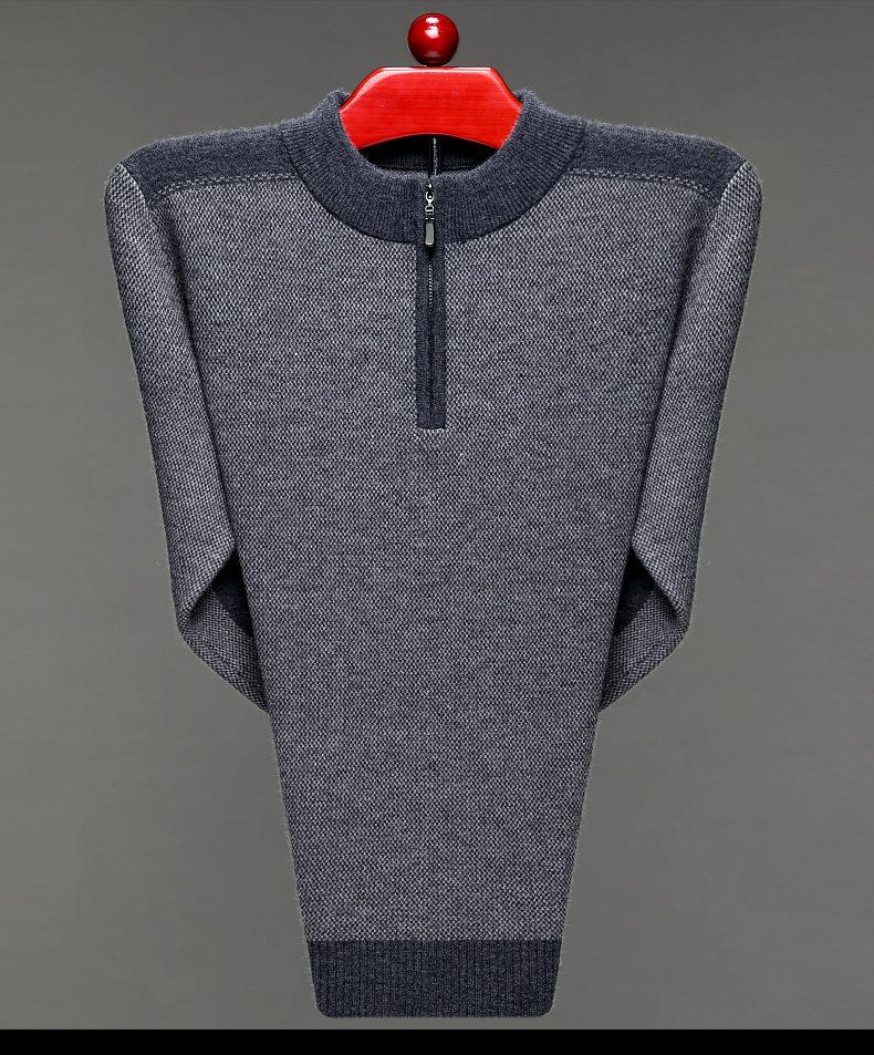 Brand Men's Wool Half-Zip Sweater - 2025 Autumn/Winter Edition: Thick, Warm Middle-Aged Dad Style Base Layer