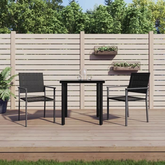 VidaXL Ensemble à manger de jardin 3 pcs résine tressée acier 3187019