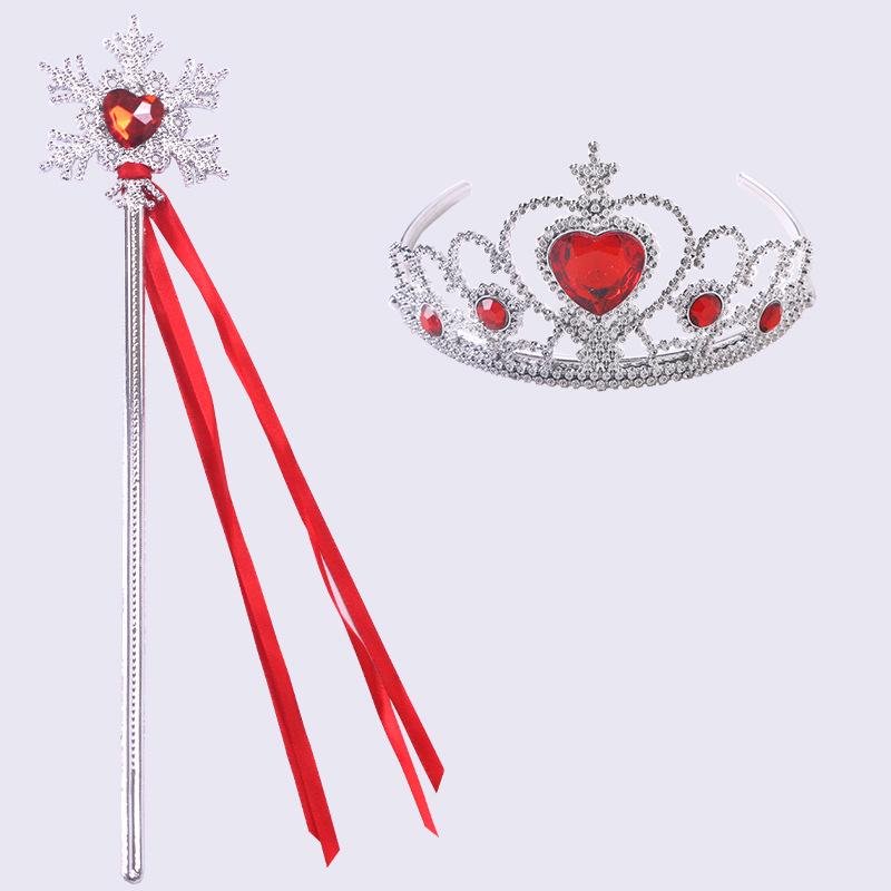 Elsa Princess Accessory Set: Crown, Wand, Gloves, Braids, Necklace, Bracelet, Earrings