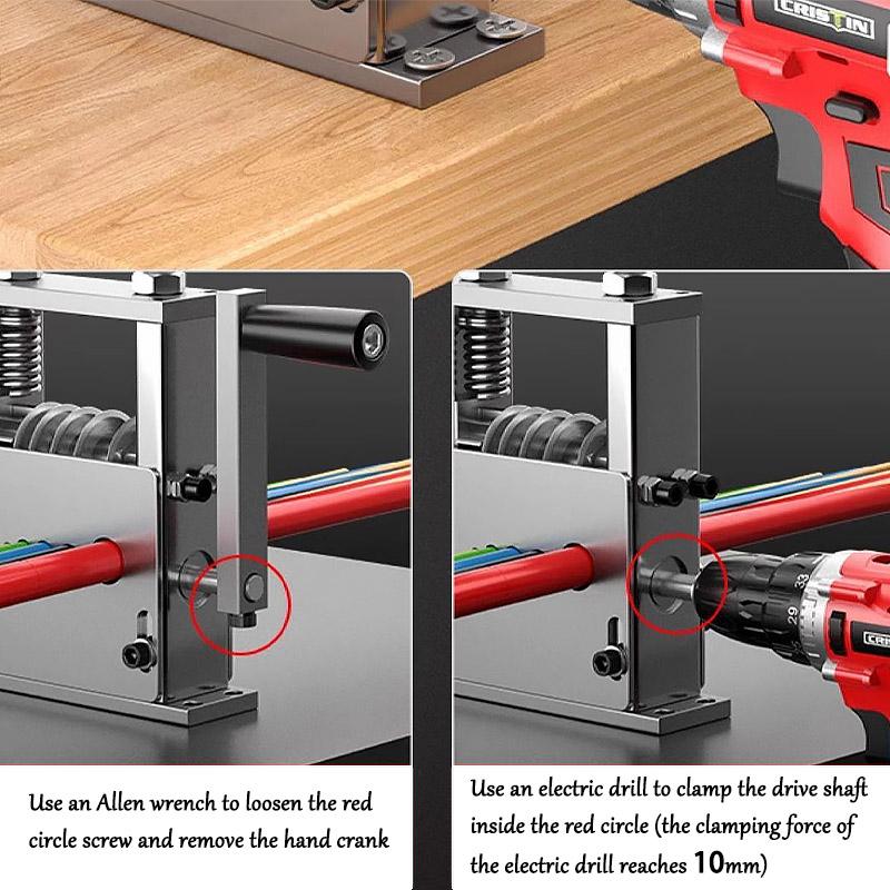 Manual Wire Stripper Copper Stripper with Manual Crank Visible Stripping Depth Portable Aluminum Frame Stripper
