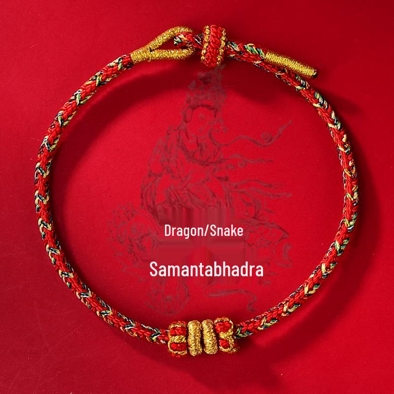 2025 Year of the Snake Zodiac Bracelet: Red String with Pig, Tiger, Monkey, Dragon, Benming Buddha & Tai Sui Charms