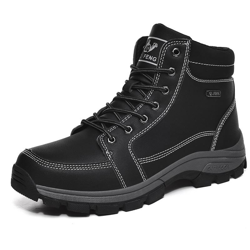 

High-top mountaineering shoes outdoor casual sports shoes waterproof and non-slip large-size travel shoes velvet cotton shoes 39