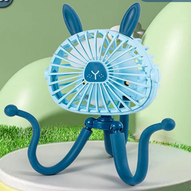 Stroller Fan Handheld Octopus With Flexible Tripod For Car Seat Bed Bike Usb Rechargeable Table Fan For Workspace Baby Room Outdoor