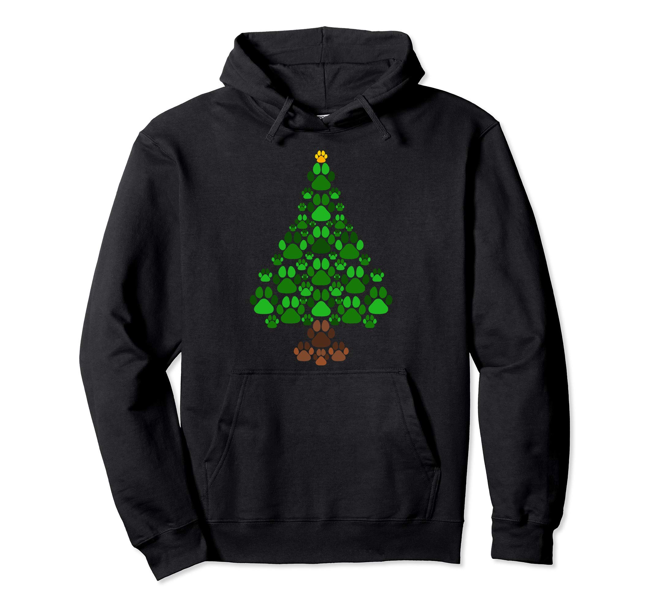 

Kitty Cat Feet and Cute Cat Paws Cat Christmas Tree Hoodie - чорний