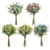4pcs Plastic Fake Flower Artificial Eucalyptus Gypsophila Bouquet Restaurant Decoration Green Eucalyptus Leaf Simulation Flowers