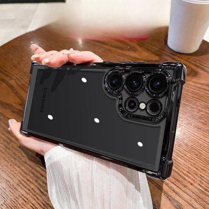 Suitable for Samsung S25ultra Mobile Phone Case S24 S23 New Electroplated S21 Four Corner Anti Fall Full Cover with Lens Film